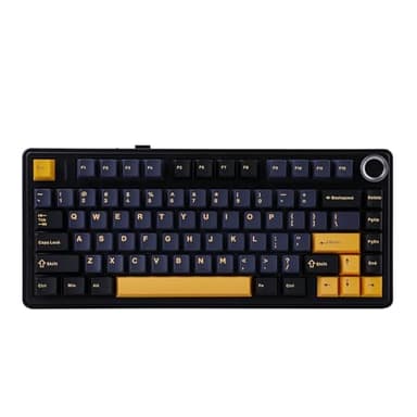 EPOMAKER x Aula F75 Clavier Mécanique Gasket à 75%, sans Fil/BT/USB-C, avec Cinq Couches de Coussinets, Bouton, RVB, Batterie, NKRO,QWERTY (Black, Reaper Switch)