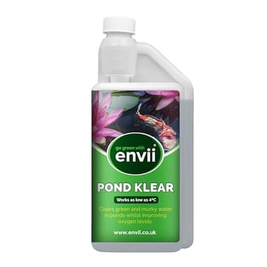 Envii Pond Klear - Favorise Une Eau Cristalline de Bassin, Naturel Clarificateur d’Eau de Bassin, Limite la Formation des Algues sans Danger pour Tous Les Poissons - Traite 40 000 L