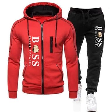 WAZHAKU Ensemble de jogging pour homme - Survêtement de sport - Jogginganzug long - Combinaison de sport - Activewear baggy - Sweatsuits - Ensemble de fitness en deux pièces - 2 pièces - Sweat-shirt +