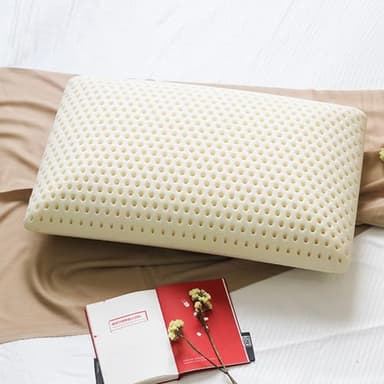 Talatex Oreiller Dunlop Purefusion Talalay en latex pour soulager la pression, sans mousse à mémoire de forme, cadeau parfait avec housse amovible en Tencel (ferme, standard (60 x 40 x 12 cm)