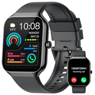 Montre Connectée Homme Femme, 1.96"HD Smartwatch Moniteur Sommeil Fréquence Cardiaque Podomètre, 113+ Sportifs Montre Intelligente avec Appel Bluetooth, Etanche IP68 Montre Sport pour Android iOS Noir