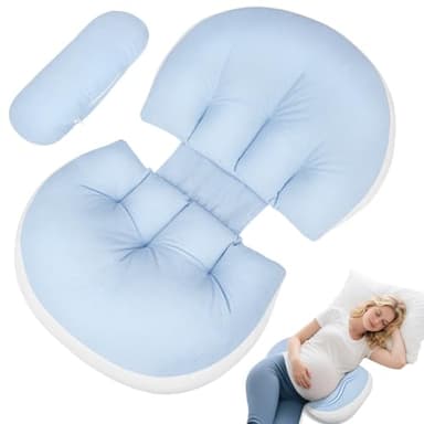 Omtofo Coussin De Grossesse, Réglable Coussins De Maternité et Corps, Doux Coussin De Grossesse pour Dormir, Soutien pour Le Dos, Les Hanches, Les Jambes, Soulager L'Inconfort Pendant