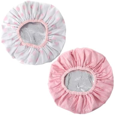 Lot de 2 bonnets chauffants - Double couche - Grande taille - Pour traitement à l'huile - Femmes - Étanche - Idéal pour cheveux longs et épais et tresses