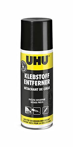 UHU Spray de dissolvant pour colle - Super puissant et efficace - Pour enlever les résidus de colle et de peinture, les taches d'huile ou de graisse - 200 ml