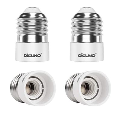 DiCUNO E27 vers E14 Adaptateur de douille de 4 pièces Adaptateur Convertisseur de douille de base de lampe de haute qualité pour ampoules LED et à incandescence et ampoules fluocompactes