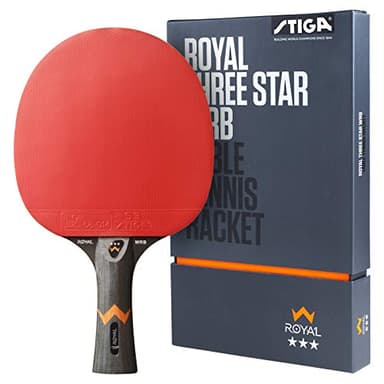 STIGA Raquette de Ping Pong Royal WRB - Raquette de Tennis de Table 3 Étoiles, Offensive avec Bois 5 Plis, Manche Concave, Revêtement ITTF, Éponge 2mm, Technologie WRB pour Puissance et Vitesse