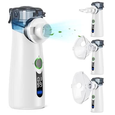 NVKHG Inhalateur Portable Silencieux, Avec Affichage Numérique, Nettoyage Automatique des Résidus, Rechargeable USB-C Pour Adultes et Enfants - Gris