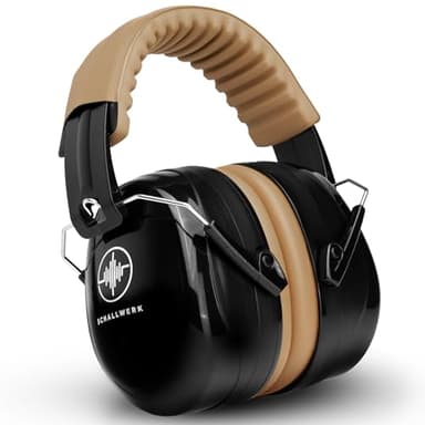 Schallwerk ® Work+ protection auditive de travail – taille des casque anti bruit ajustables – atténue le bruit et protège l'audition – idéal pour le travail et la vie quotidienne, Marron