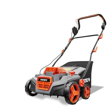FUXTEC Scarificateur sans fil 40 V FX-E2VE38SET avec batterie + chargeur, scarificateur et aération, largeur de travail de 38 cm, profondeur de travail réglable jusqu'à 12 mm, panier collecteur de 45