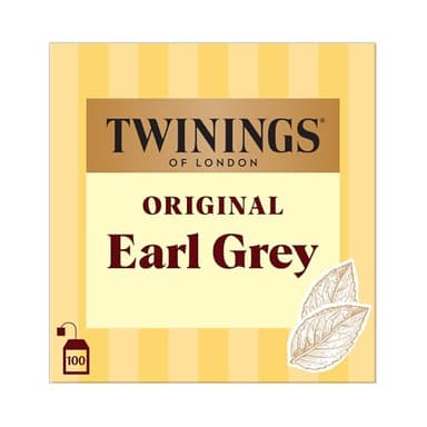 Twinings - Thé Noir Original Earl Grey - Aromatisé à la Bergamote - 100 Sachets - Intense et Délicat
