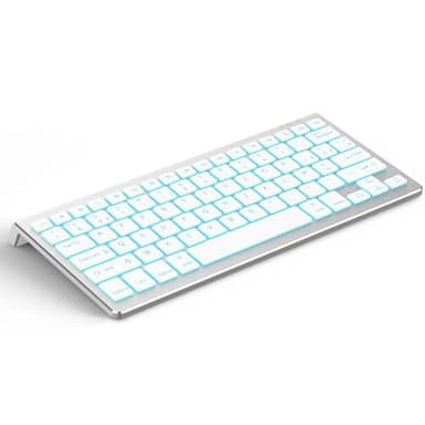 CACOE Clavier Bluetooth pour MacOS, iPadOS et iOS, Éclairage 7 Couleurs, Bluetooth 3 Canaux, pour iPad 10e Génération/iPad Air/Pro/Mac Mini, AZERTY Clavier Mac, Argent