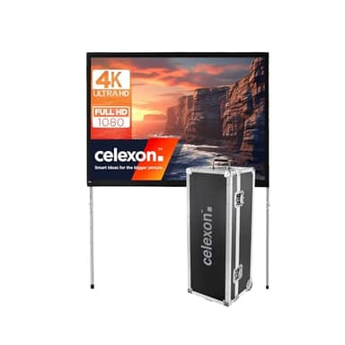 celexon Écran de Projection sur Cadre Pliable Mobile Expert 120" | 244x183 cm 4:3 | Écran sur Pied pour intérieur & Plein air | pour vidéoprojecteurs 4K Full HD | Valise à roulettes Incluse