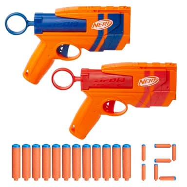 Nerf N Series, Duo Pack de Blasters à fléchettes et 12 fléchettes N1, Lanceurs de Fléchettes Haute Performance – Jeux de Tir d’Extérieur – Design Portable et Facile à Amorcer, Jouet pour Noël