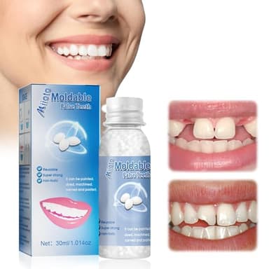Miioto Pansement Dentaire, 30g Kit Réparation Dentaire, Perles Solides Dentaires, Pansement Dentaire, Dents de Fixation Adhésives, pour Les Dents Cassées Manquantes, Matériau de Remplissage Dentaire