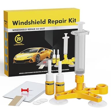 BASTOUR Kit de Réparation de Verre Fissuré, Kit Reparation Pare Brise, Windshield Repair Kit, Colle Pare Brise Voiture, Toile D'araignée, étoile, Entaille, Croissant de Lune Demi Lune