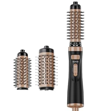 VEVOR Brosse Soufflante Sèche-cheveux Ionique Rotative avec Tête 38 mm et 50 mm Volumateur de Style Revêtement Céramique, Brosse de Coiffage à Air Chaud 3 Températures pour Lisser, Sécher, Boucler