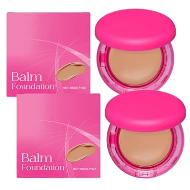 Fond de teint baume peptidique pour peaux matures - Couvrance moyenne modulable, maquillage hydratant et floutant les ridules, végan, fini naturel, convient à tous les types de peau (2,sombre)