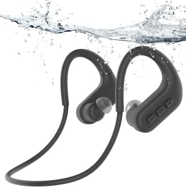 SANOTO Ecouteur Waterproof Natation, Casque Conduction Osseuse IPX8 Etanche, 8G MP3 Etanche Natation, In Ear Ecouteurs sans Fil Sport pour la Natatian, Course, Surf