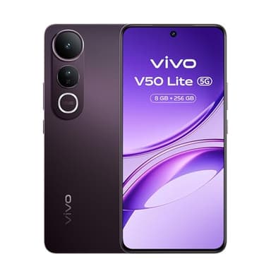 vivo V50 Lite Smartphone 5G | 8+8 Go RAM, 256 Go | Batterie BlueVolt 6500 mAh FlashCharge 90W | Caméra Sony IMX882 50MP avec Aura Light, Écran P-OLED 6,77” 120 Hz, IP65