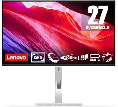 Lenovo L27h-4A 27" - QHD-Monitor - 2.560 x 1.440 Pixel 100 Hz IPS 16:9 Reaktionszeit 1 ms 1.500:1 Pixeldichte 109 ppi Helligkeit 350 cd/m? HDMI Display Port USB-C 75 W USB-C Power Deliver