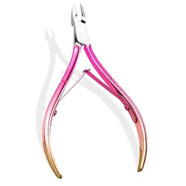 Professionnel Pinces à Cuticules en Acier Inoxydable, Ciseaux à Cuticules pour Les Ongles et Les Ongles des Pied,Dégradé Rose