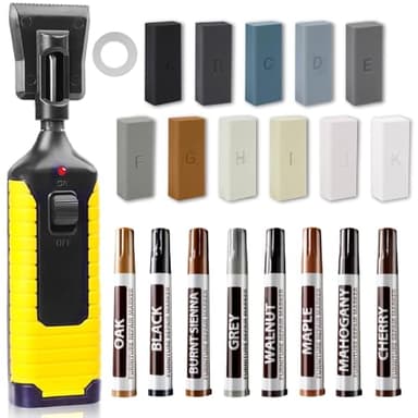 Kit de réparation de sol stratifié - Kit de réparation de parquet en bois - Marqueur de meubles en cire dure - Kit de réparation pour revêtement de sol en PVC, mastic en bois, sol en vinyle, linoléum,