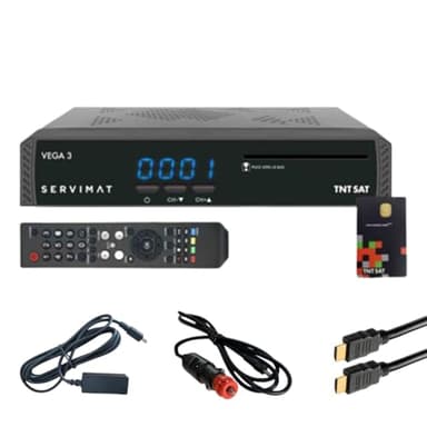 Servimat Pack Récepteur Satellite Full HD + Carte TNTSAT V6 + Câble HDMI + Câble 12V + Déport IR