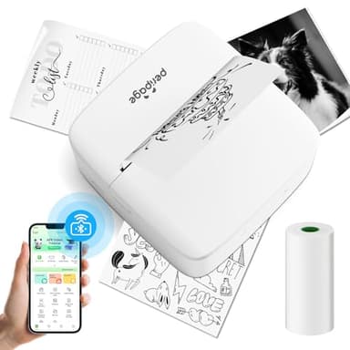Mini Imprimante Portable, Imprimante Thermique Bluetooth, Imprimante Photo de Poche pour Journaux Intimes, Notes, Listes, Mémos, P21 Mini Imprimante Autocollant Compatible iOS/Android