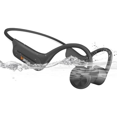 Wantek Casque Conduction Osseuse Open Ear Bluetooth 5.3 sans Fil, Écouteur Natation IP68 Étanche, Mémoire MP3 32G, pour Sport, Natation, Cyclisme, Course à Pied