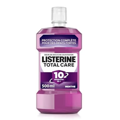 Listerine – Bain de Bouche Quotidien Total Care (bouteille de 500 ml) – Soin bucco-dentaire protection émail 10 bénéfices en 1 – Haleine fraîche durable