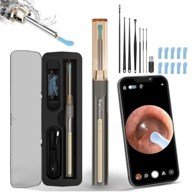 Otoscope Oreille, Wohlmen Iscope Pro Max Oreille, 1920P HD Kit Camera Oreille d'élimination du cérumen avec 6 lumières LED, adapté aux IPhone, IPad et Android