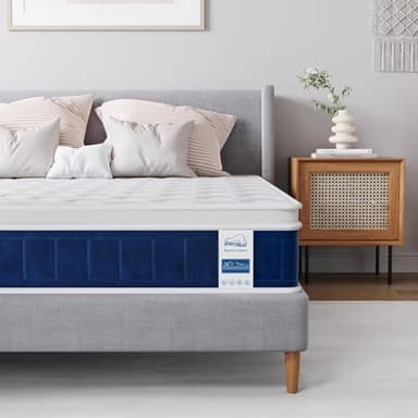 wowttrelax Matelas 140x190 25cm, Matelas à Ressorts Ensachés Indépendants à Fort Soutien, Mousse à Mémoire de Forme Haute Résilience, 8 Zones de Confort, Certifié Oeko-Tex, Mémoire Forme