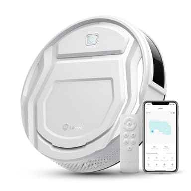 Lefant Aspirateur Robot avec Télécommande, 2200Pa Robot Aspirateur Autonomie Mince Silencieux, Connecté avec WiFi/Alexa/App, Programmable, Idéal pour Les Poils d'animaux Tapis Sols Durs, M210 Blanc
