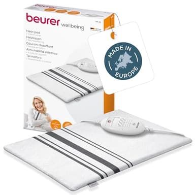 Beurer HK 25 Coussin chauffant, 3 niveaux de température, housse lavable en machine, arrêt automatique, chauffe dos, ventre et cervicales