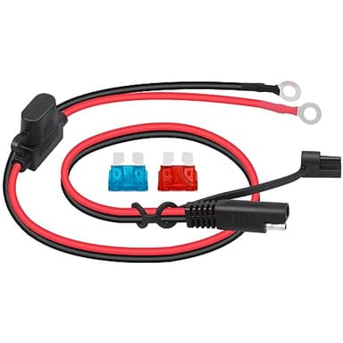 Dongge Connecteur SAE pour chargeur de batterie de moto - Câble de charge SAE - Coupe rapidement la prise à la borne 12 V - Convient pour charger les motos, tracteurs, voitures, etc.