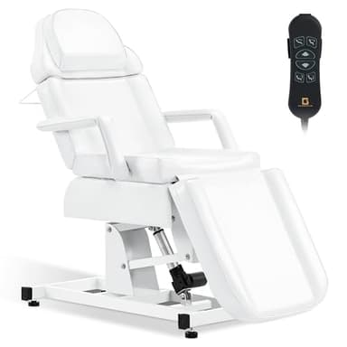 Barberpub Lit cosmétique électrique, lit de Massage Pliable et réglable en Hauteur, lit de Tatouage avec 3 Moteurs, Table de Massage pour Salon Spa 0751