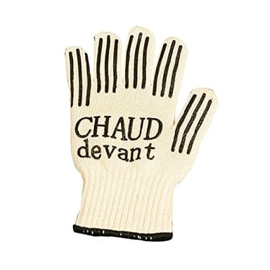 COOK CONCEPT - KB5458 - Gant Barbecue Four Anti-Chaleur Cuisine Resistant Coton Silicone Mot Fun Drole - Coloris aléatoire Rouge/Noir 26,7 x 16,5 x 1,8 cm