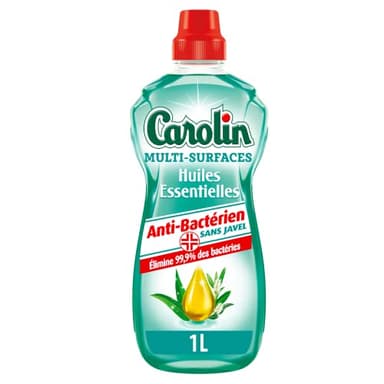 Nettoyant multi-surfaces anti-bactérien Carolin Huiles essentielles - Flacon de 1L