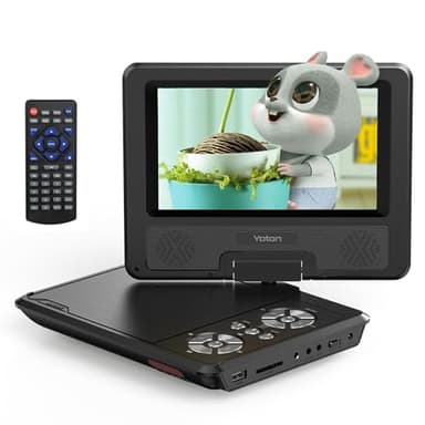 YOTON Lecteur DVD Portable Voiture pour Enfants avec écran pivotant HD 7,5", Haut-Parleur stéréo, Prend en Charge 4 à 6 Heures de Lecture et USB/Carte SD/synchronisation TV [Blu-Ray Non supporté]