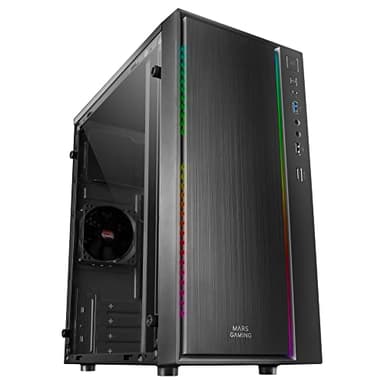 Mars Gaming MCM, Boîtier PC MicroATX, Mini Tour Compacte, 16 Modes ARGB, Ventilateur 8 cm, Noir