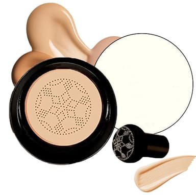 Mushroom Head CC Creme,Fond de Teint Couvrant Imperfections, Air Cushion BB Cream,Hydratant Eclaircissant Fond de Teint Couvrant Imperfections Durable Maquillage Nude (Natural)