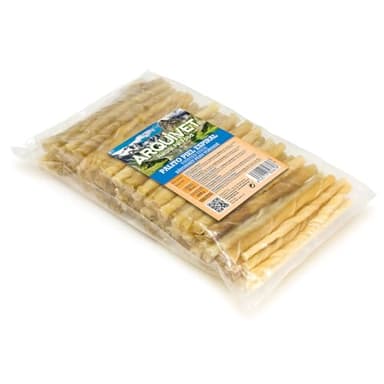 Arquivet Bâtonet Peau Torsadé -12cm (Sachet 100 unités) - Snack Arquivet Spiral Bovine leather Stick - Coube de Chien Snacks - Chiens Naturels Snacks - Sweets, Chuches, Prix et Récompenses pour Chiens