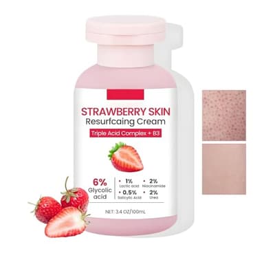 Crème de traitement pour la peau à la fraise, crème resurfaçante pour la peau à la fraise, lotion de traitement aux pour les jambes atteintes de kératose pilaire et rugueuses, lotion hydratante