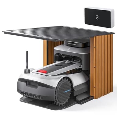 ECOVACS GOAT G1-2000 Tondeuse robotisée avec garage robuste et module de connexion automatique, délimitation sans fil pour les jardins jusqu'à 2000㎡, Évitement d'obstacles AIVI 3D, gestion de 16 zones