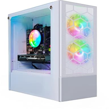 STGsivir PC Gamer Fixe,Ordinateur Gaming,Ryzen 5 3400G up to 4.2Ghz,16Go DDR4,512Go SSD,WiFi 6,BT5.0,Ventilateur RGB x3,Windows11 Pro