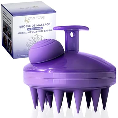 Brosse de Massage du cuir chevelu, pointes en Silicone, avec embout Applicateur Shampoing huile, Exfolie et Réduit les Pellicules Stimule Repousse cheveux, Anti chute, Scalp Massager Brush hair.