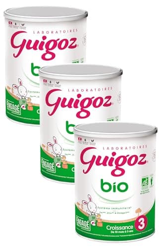 GUIGOZ BIO 3 Croissance - Lait de croissance en poudre de 10 mois à 3 ans - Boîte de 800g (Lot de 3)