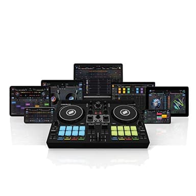 Reloop Buddy Contrôleur DJ compact à 2 canaux pour Algoriddim DJay sur iOS, iPadOS, Android, Mac et PC avec pads de performance RVB, palettes FX et commandes Neural Mix