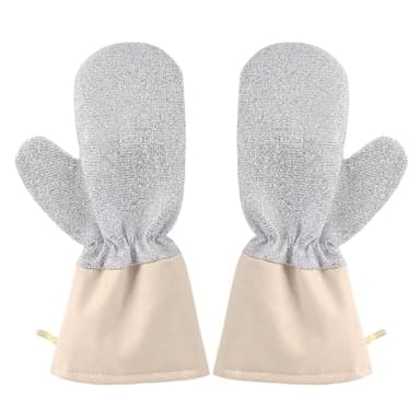 Gants de nettoyage en fil de fer - Gants de nettoyage imperméables en acier PU pour nettoyer la vaisselle, l'évier, le plan de travail, la cuisinière, le four - Outil robuste pour enlever la graisse