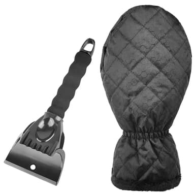 Mulor Grattoir à Glace avec Gant pour Pare-Brise de Voiture pour Le dégivrage et l'enlèvement de la Neige